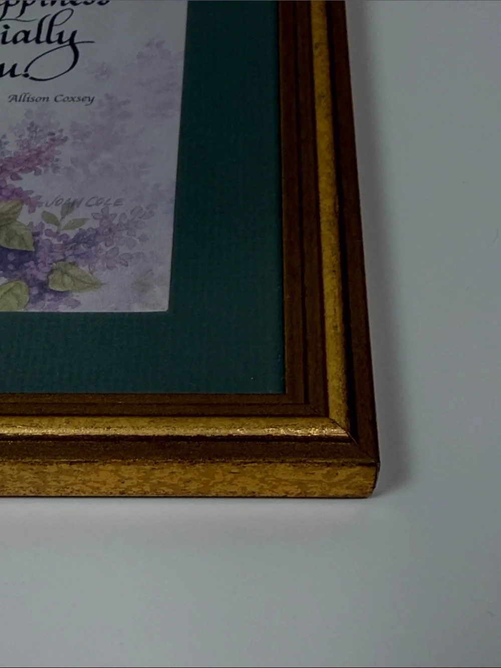 Vintage Framed Inspirational Butterfly Floral Wall Art Gold Frame Made in USA